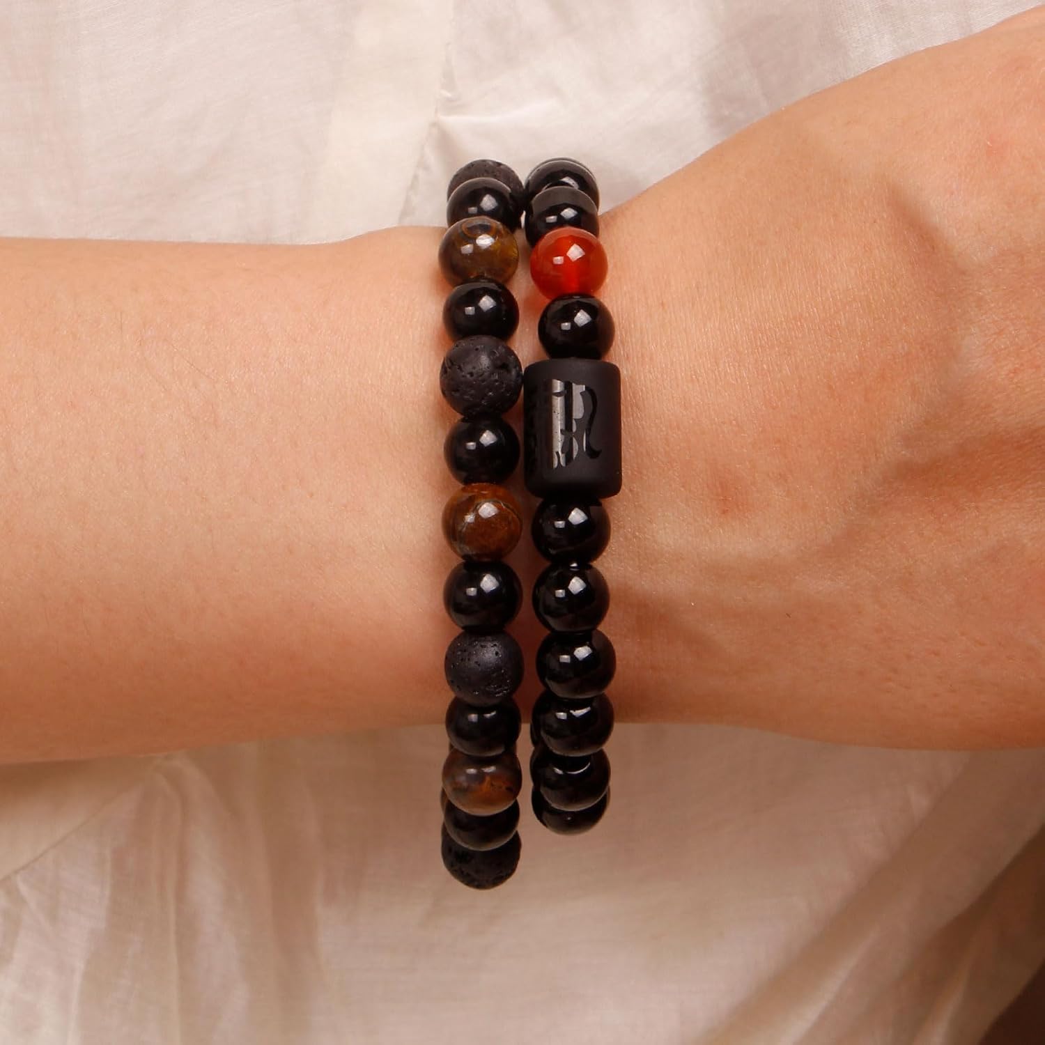 Zodiac Bracelet for Women Star Sign Natural Black Obsidian Bracelet Constellation Horoscope Crystals Bracelet Jewelry Gift 2 pieces 2 Pcs - Image 5