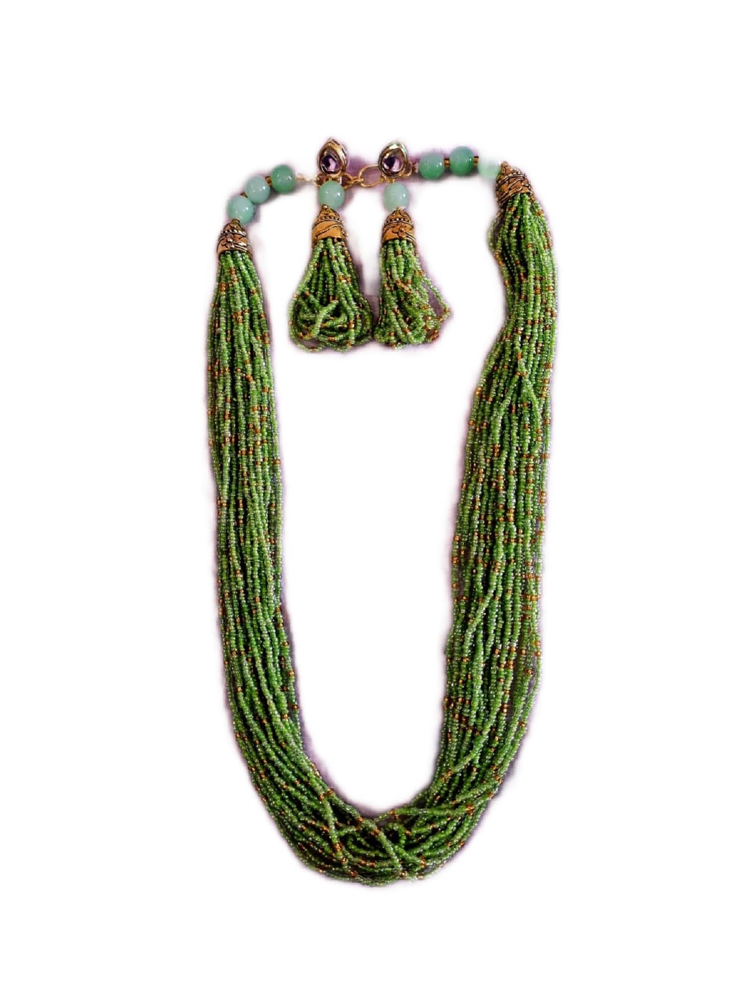Traditional Colour Crystal Stone Beads Necklace with Stud Earring For Women and Girl Beaded Set |Mala Fashion Jewelleryce| stylish Jewellery (parrot green) (B0D83GP9H4) Amazon Price History, Amazon Price Tracker