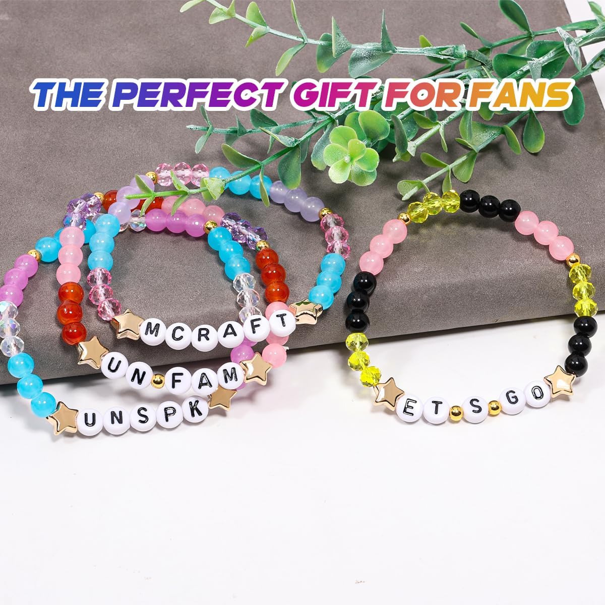 AICase for Unspeakable Merch Gifts Toys Inspired Bracelets 4 Pcs Stackable Stretch Beaded Friendship Bracelets Party Decor Costume Cosplay Merchandise Gifts for Fans Women Birthday Christmas - Image 7