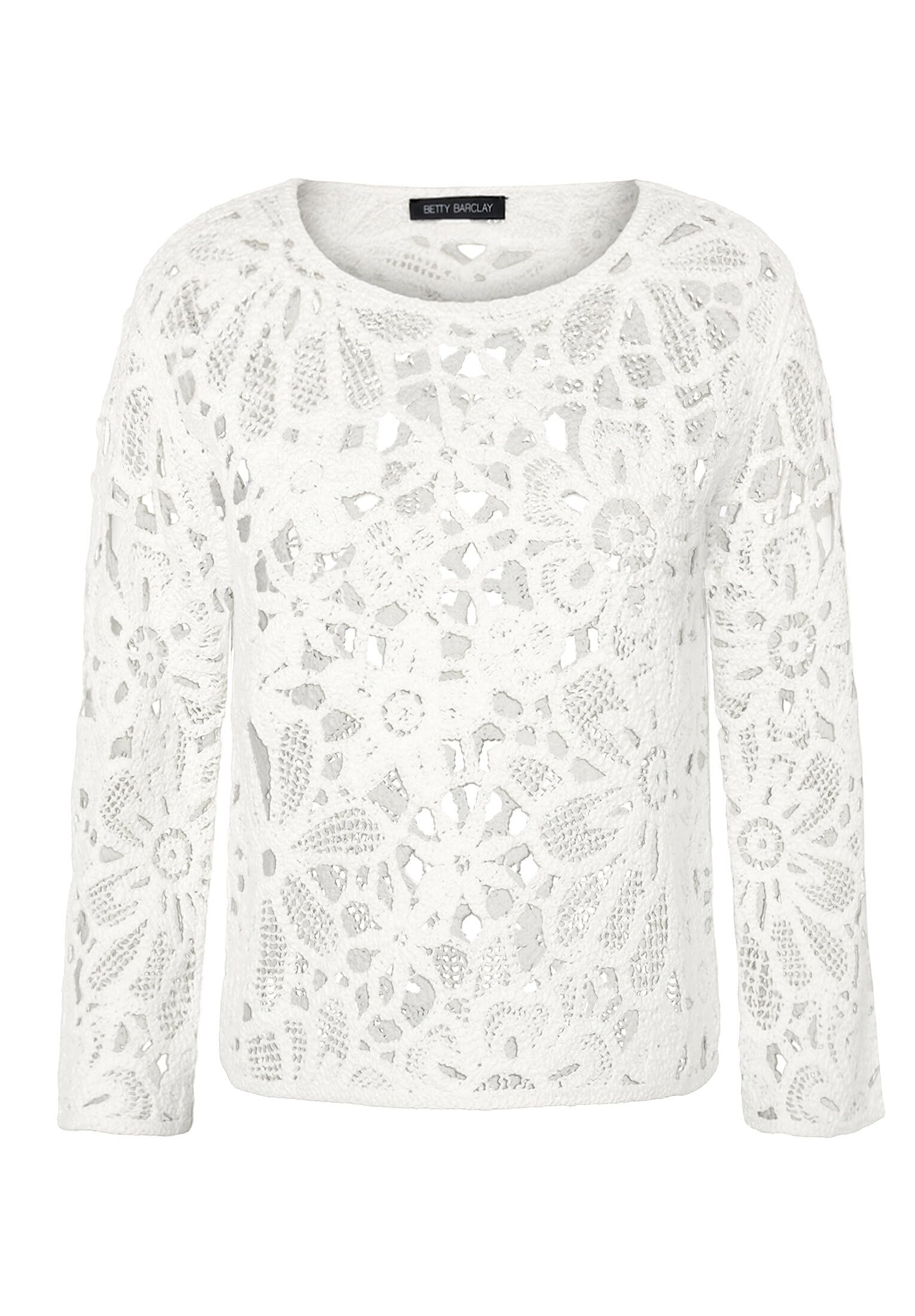 Betty Barclay Damen Lochstrick-Pullover mit U-Boot-Ausschnitt