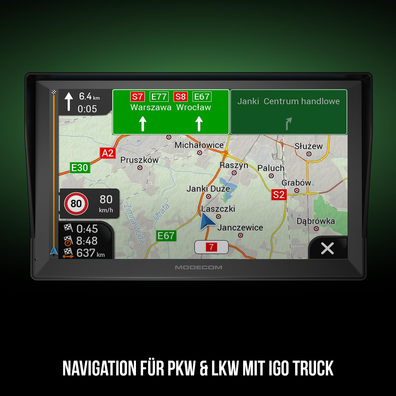 MODECOM Freeway CX 9.3 Plus | LKW & PKW Navigationsgerät | 9 Zoll Display | iGO Truck Software Europa | GPS Routenplaner für LKW & Transporter | Jährliches Kartenupdate