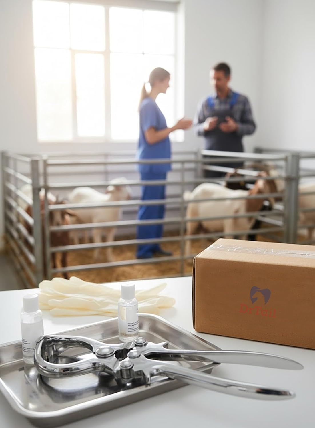 9” Stainless Steel Bloodless Castration Tool for Livestock – Durable Emasculatome for Goats, Sheep, Calves, Horses – Veterinary Neutering Tool