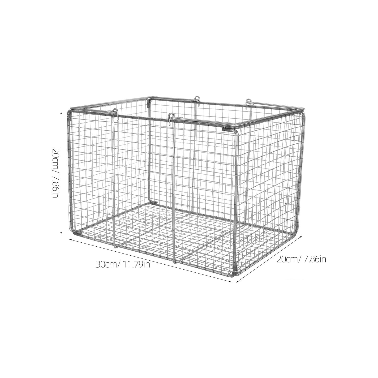 Amosfun Edelstahl Schall Reinigungskorb mit Griff Rechteckig Robust und Sicher für Laborausrüstung und Schallreinigungsmaschinen Silber