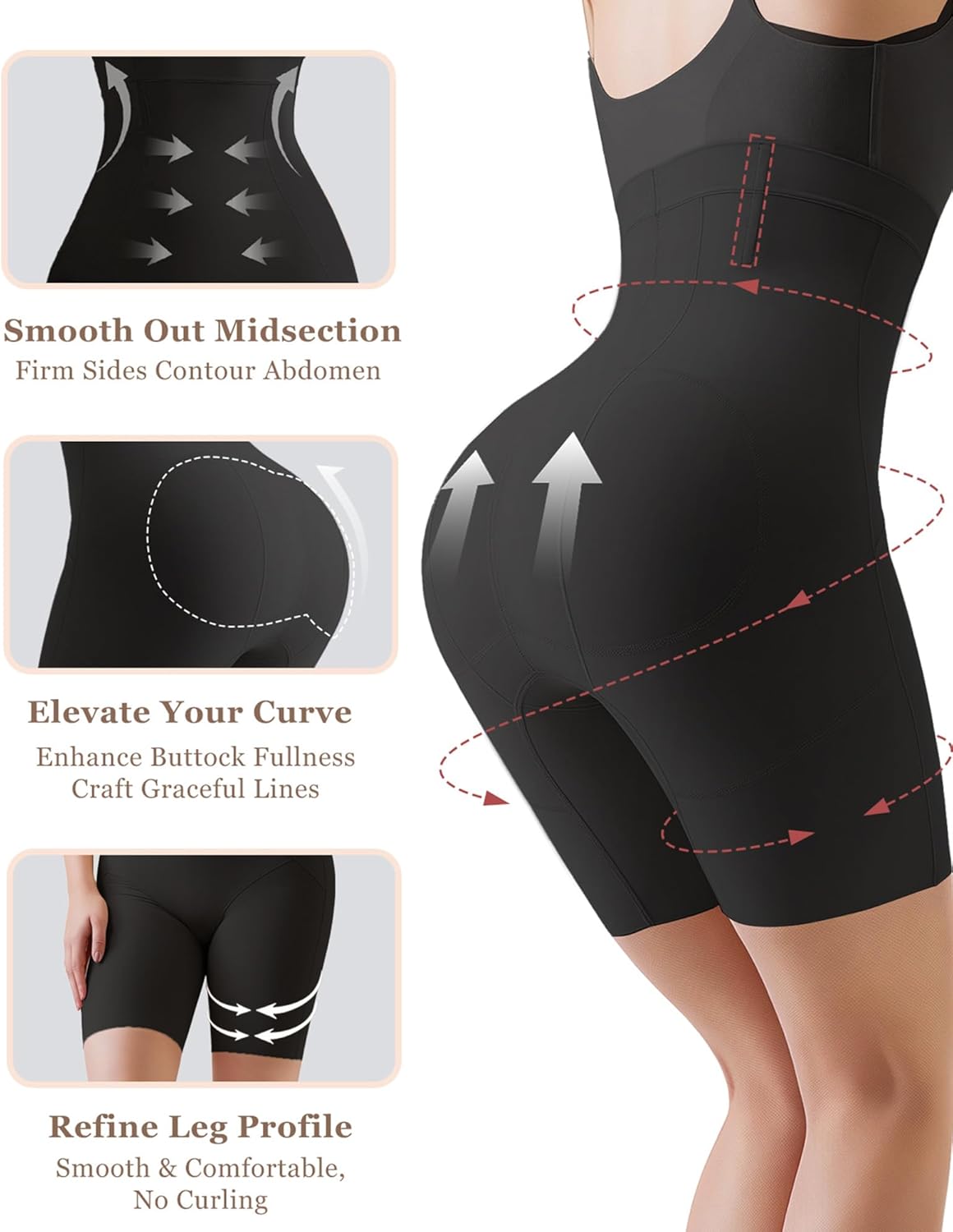 VVL Shapewear for Women, High Waisted Shapewear Tummy Control Shorts, Butt Lifting Thigh Slimmer, Body Shaper for Women - Image 4
