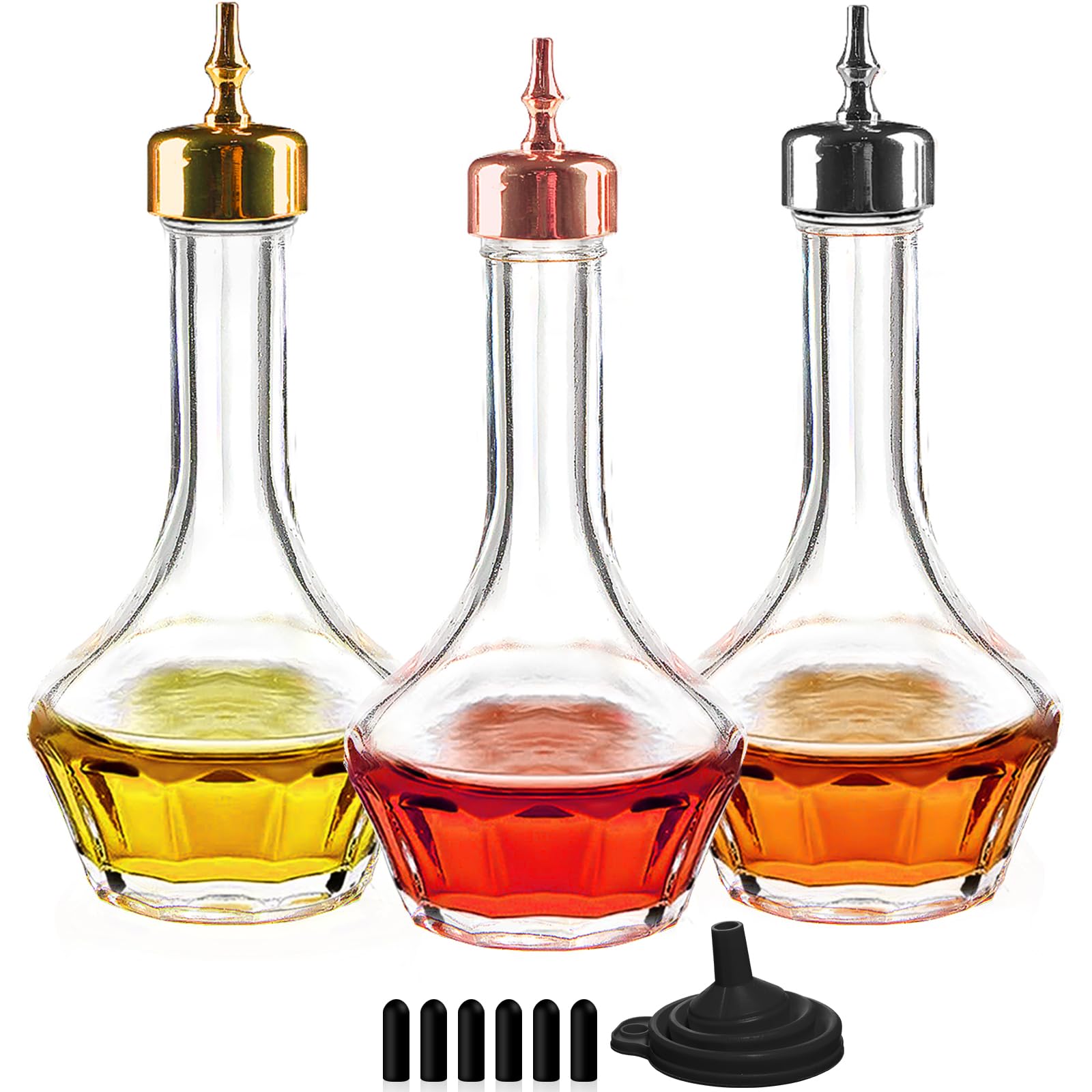 Juego de botellas de amargo LINALL para bar de 3 piezas de 90 ml