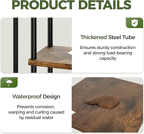 Miniatura 7 de Bamworld Soporte para plantas con luz de cultivo para plantas de interior, esquina de 7 niveles, estante de metal para plantas, soporte de flores de