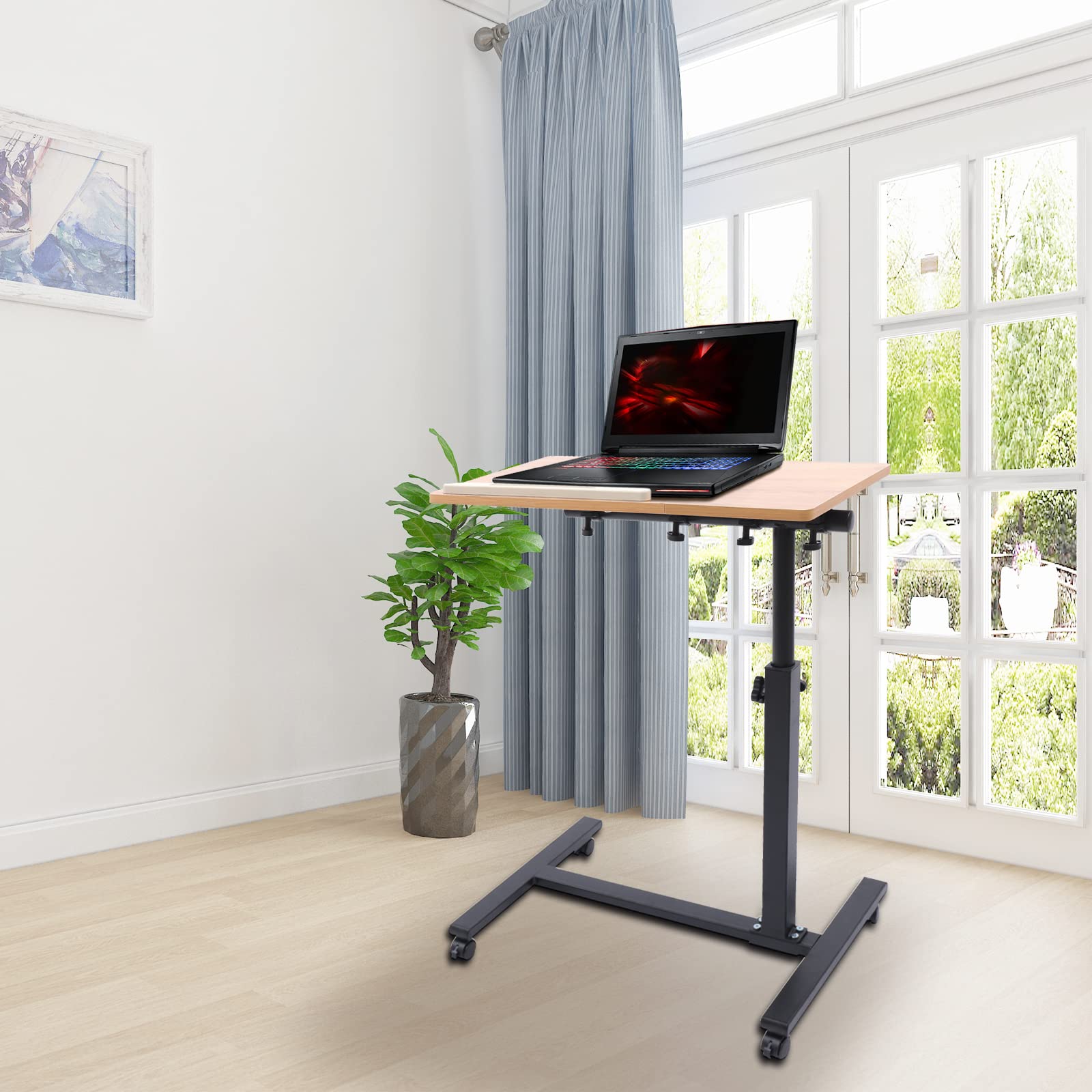 Scrivania regolabile per computer portatile, supporto da pavimento con stabile supporto da pavimento, adatto come lettura, porta ricette, leggio da tavolo e supporto per ricette, tablet o