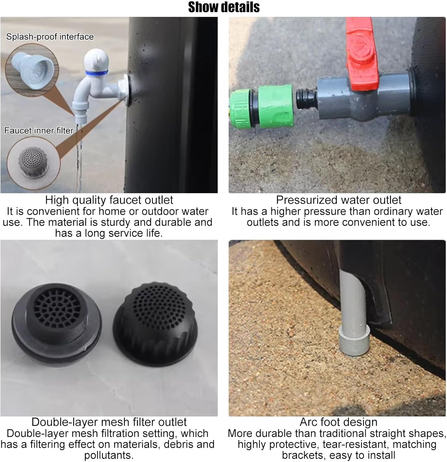 Collapsible Rain Barrel, Portable Rain Collection System, Water Barrel Collector w/Filter Spigot, Rain Water Collection Barrel for Garden Water Catcher (Size : 100L)