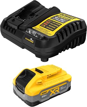 DEWALT Powerstack 20V MAX Battery Starter Kit ، قابلة للشحن ، 5Ah ، ليثيوم أيون DCBP520C