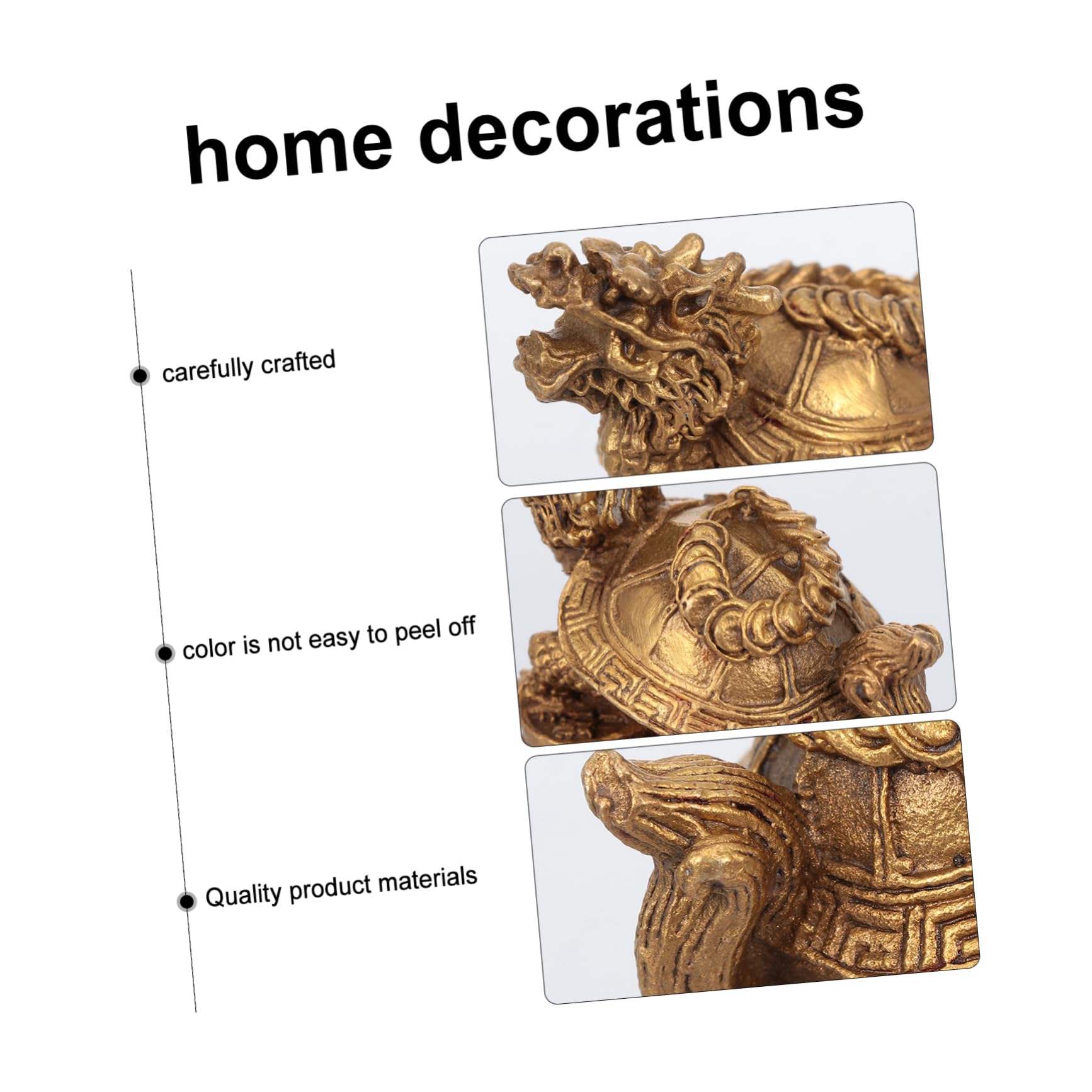 Amazon.co.jp: MUCKLILY シー龍亀の像 樹脂製 風水像 彫像の置物