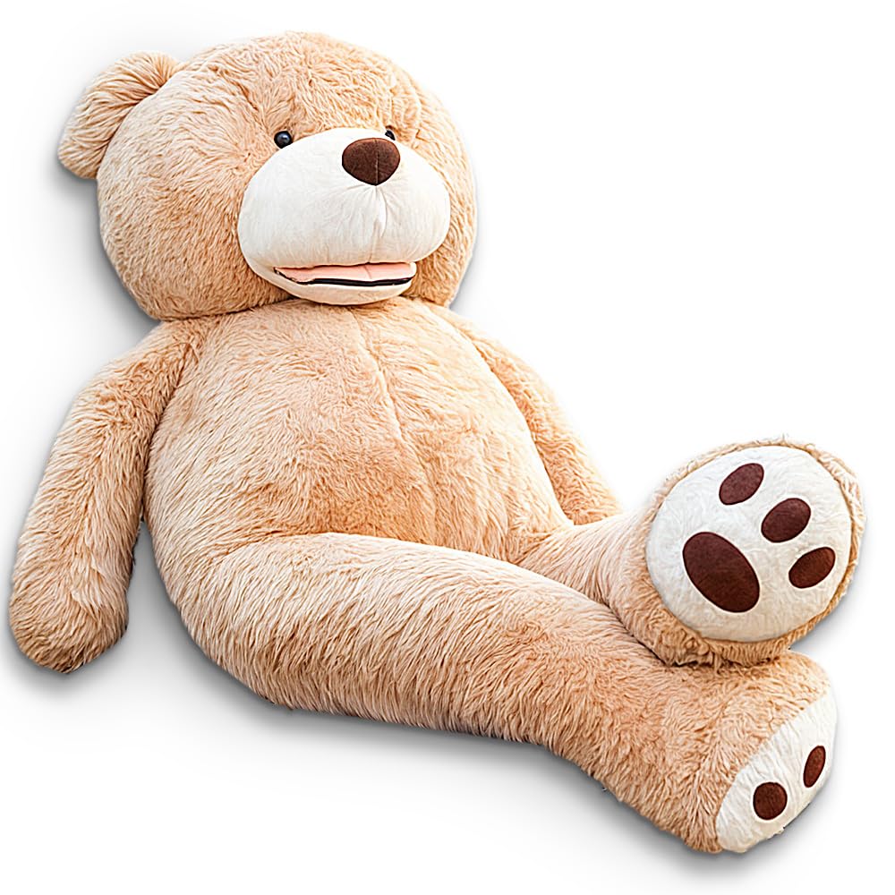 MKS XXL Teddybär 100 cm mit waschbarem Bezug & Reißverschluss – großer riesen teddybär aus weichem Polyester, XXL Kuscheltier als Deko & Geschenkidee, großer teddybär für Zuhause.