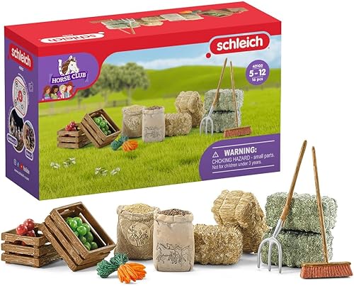 Miniatura 1 de Schleich Horse Club - Juego de accesorios de juguete de caballo de 14 piezas para niñas y niños a partir de 5 años, accesorios de alimentación