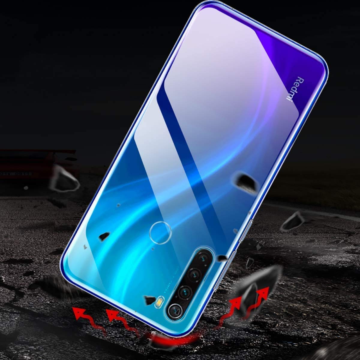Cover Trasparente per Xiaomi Redmi Note 8, Custodia TPU in Silicone