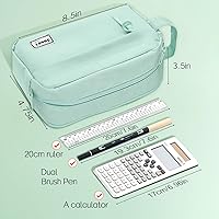 Vista 6 de Sooez Estuche para lápices original de alta capacidad, bolsa grande para lápices, estuche organizador para bolígrafos, suministros estéticos