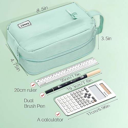 Miniatura 6 de Sooez Estuche para lápices original de alta capacidad, bolsa grande para lápices, estuche organizador para bolígrafos, suministros estéticos