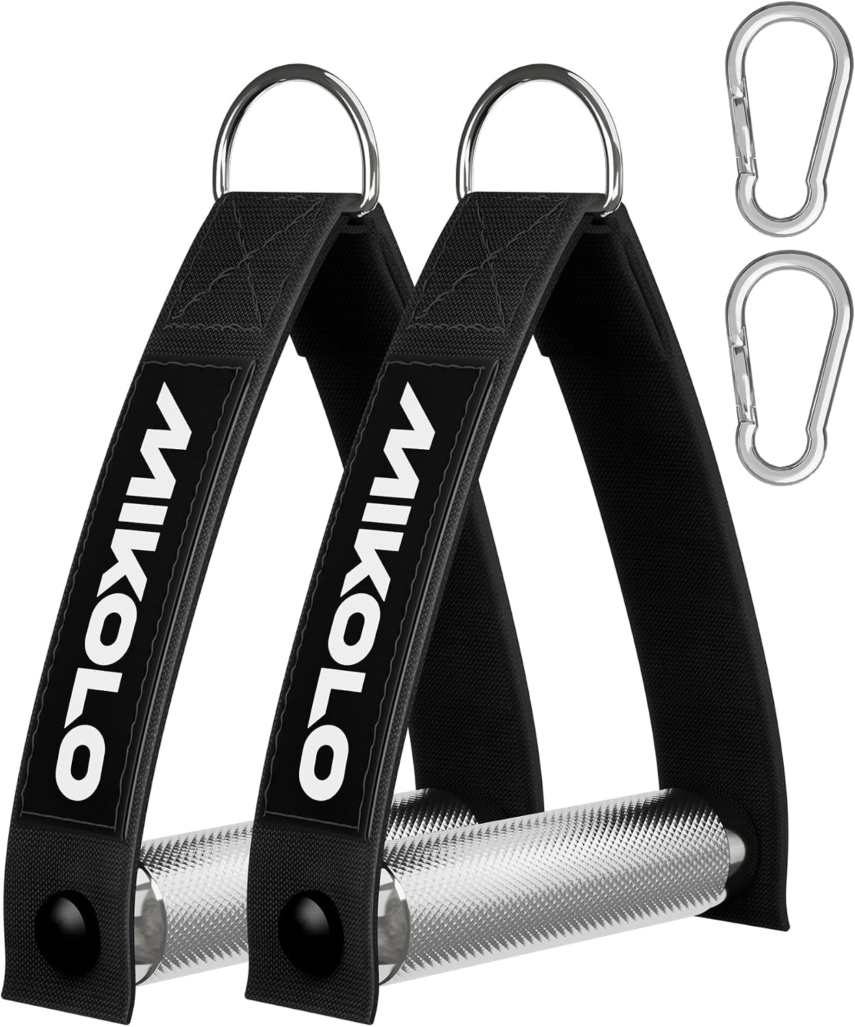 Mikolo Aluminum Alloy Cable Machine Handles, Exercise Handles D Handle Cable Attachments for Gym, Durable Cable Machine Attachment for Cable Crossover Training (with Bearing and 15mm Steel Tubing)