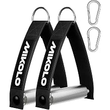Mikolo Aluminum Alloy Cable Machine Handles, Exercise Handles D Handle Cable Attachments for Gym, Durable Cable Machine Attachment for Cable Crossover Training with Bearing and 15mm Steel Tubing