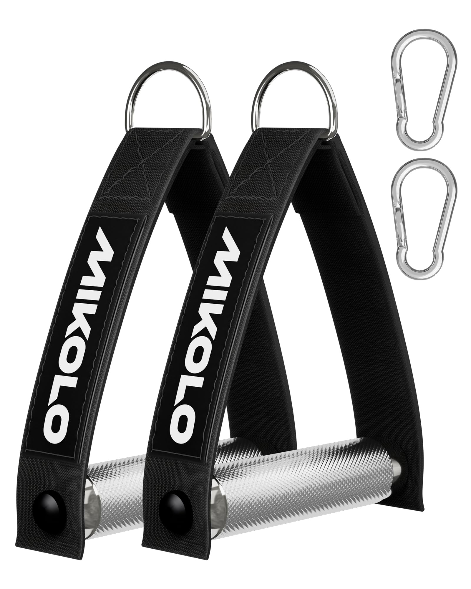 Mikolo Aluminum Alloy Cable Machine Handles, Exercise Handles D Handle Cable Attachments for Gym, Durable Cable Machine Attachment for Cable Crossover Training (with Bearing and 15mm Steel Tubing)