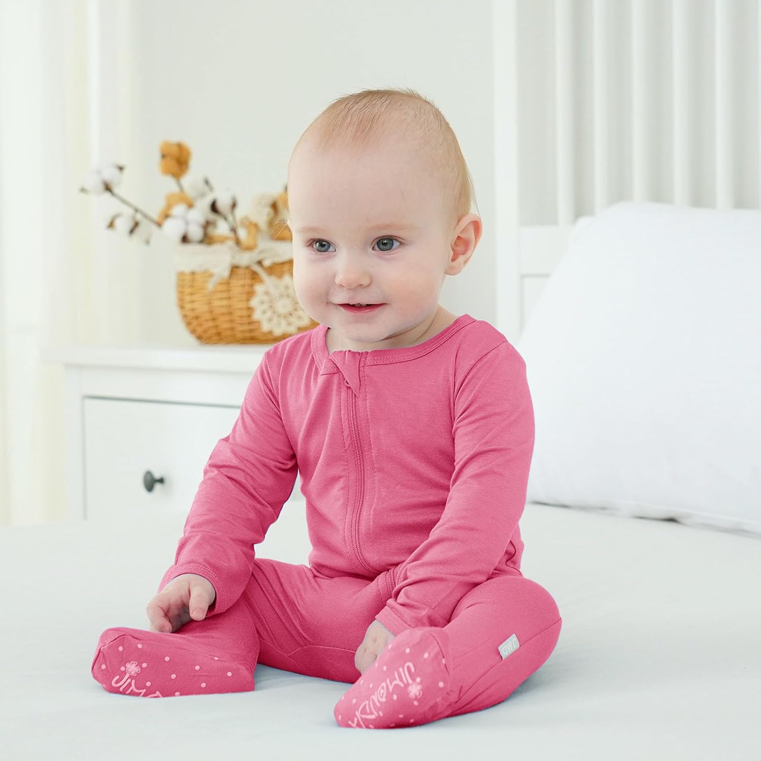 Baby Bamboo Rayon Romper Infant Footies Long Sleeve Double Zipper Outfits 2-Pack One-Piece Jumpsuits - Image 3