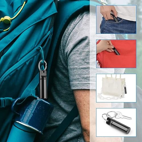Miniatura 10 de Paquete de 2 llaveros pequeños de bolsillo para pastilleros, estuche portátil para pastilleros, mini contenedor organizador de píldoras de aleación