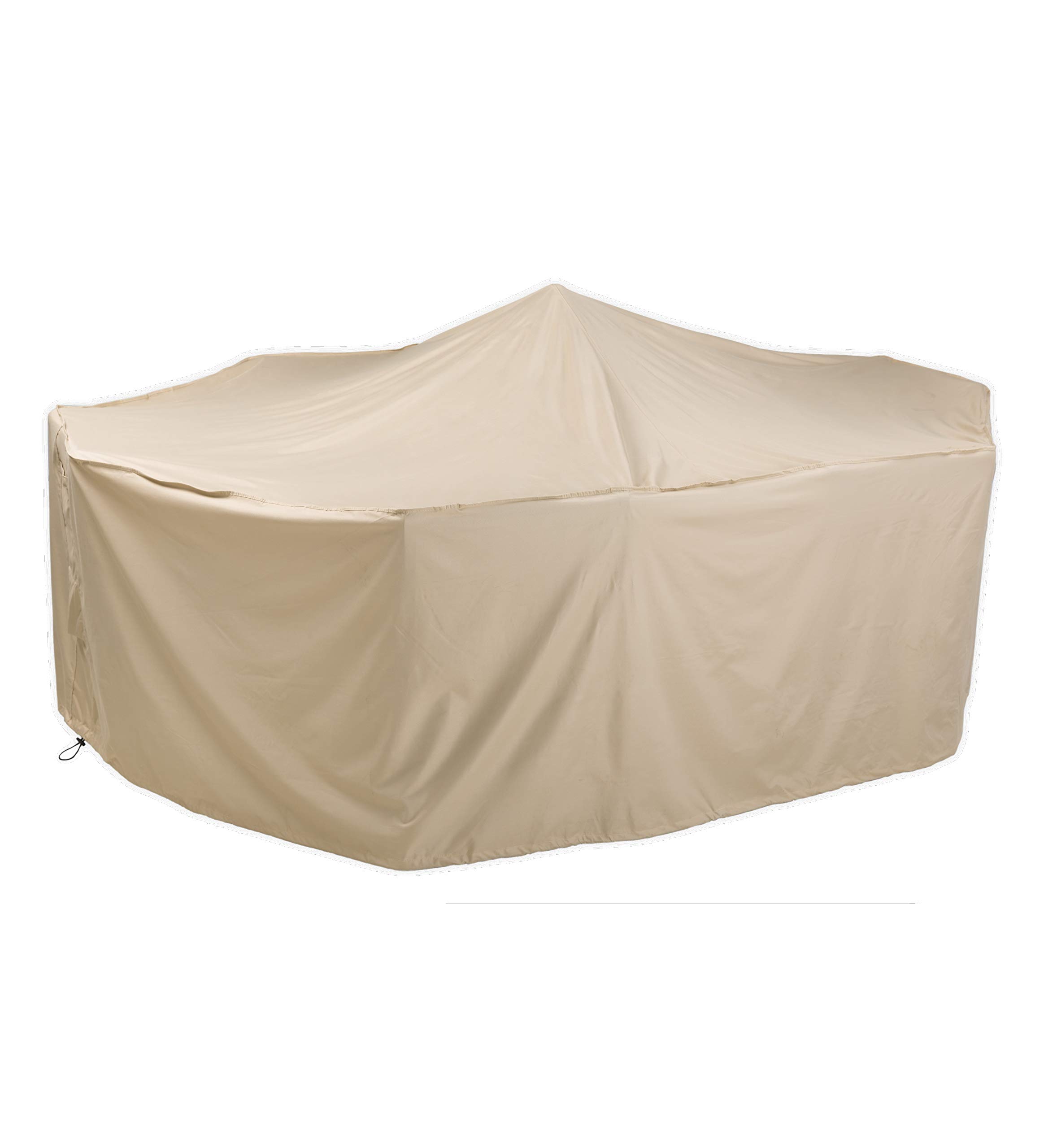 Heavy Duty Weather Resistant Deluxe Outdoor Extra Large Rectangle Table and Chairs Cover, 2 Ply Polyester, 116 L x 80 W x 35 H - Sand