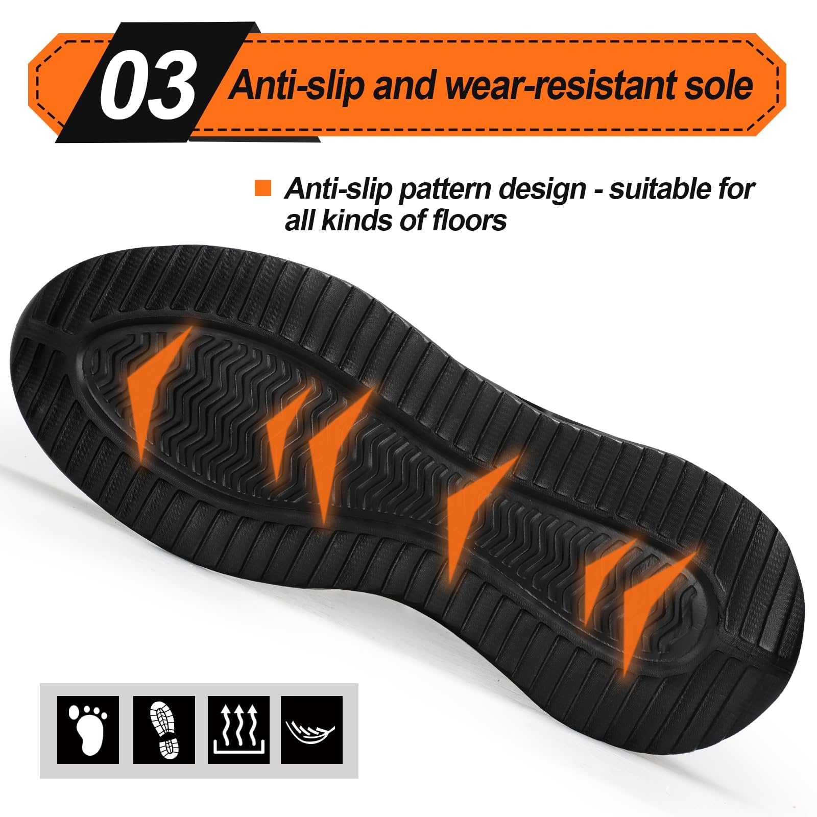 LAoutun Zapatillas de seguridad para hombre y mujer, con puntera de acero, transpirables, ligeras, para trabajo, construcción, puntera de acero industrial