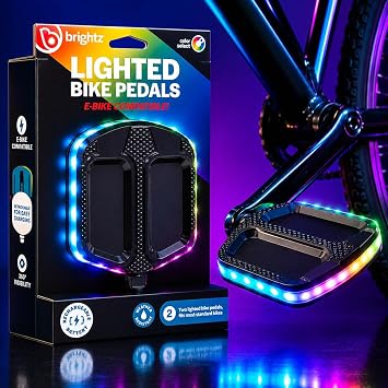 Brightz LED Light Up Bike Pedals, USB-C Rechargeable, 2-Pack