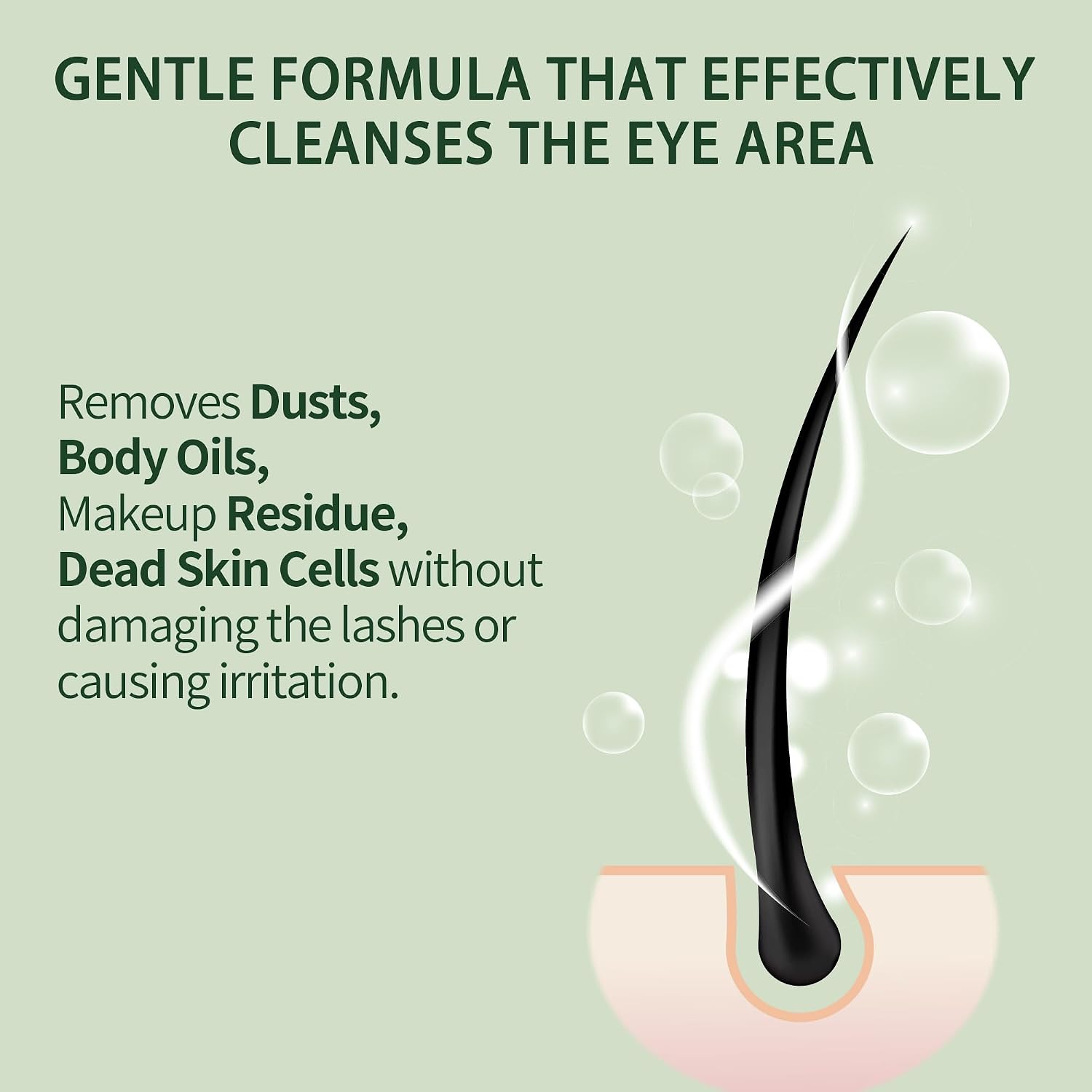 Lash Shampoo Bulk, Eyelash Cleanser for Extensions 1 Liters, Safe Makeup Remover, Non-irritating or Burning Formula Eyelid Foaming Cleanser for Professional Salon and Home Use (Mint-1L)