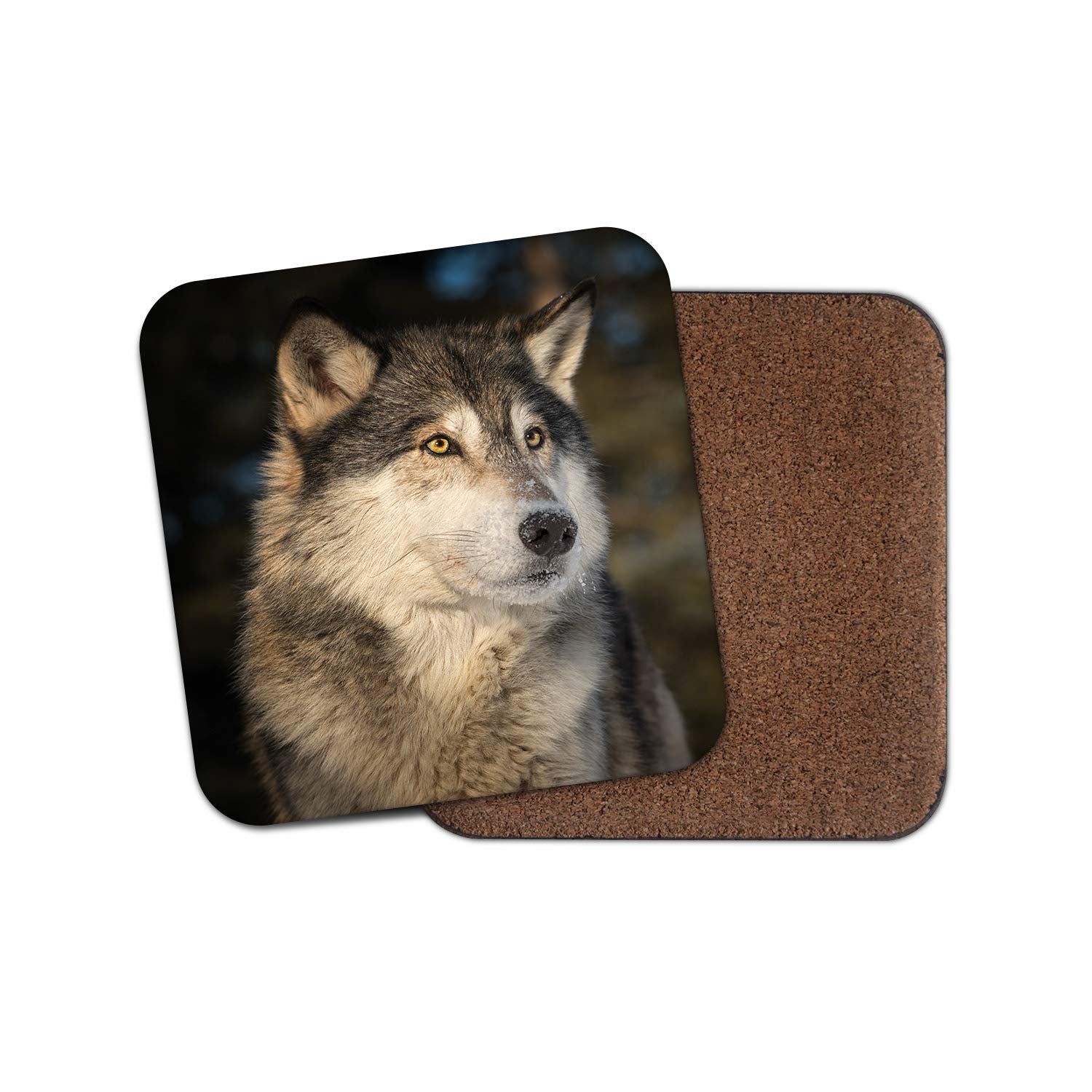 Destination Vinyl Ltd Multicolor 1 X Canis Lupus Wolf Coaster - Grey Wolves Husky Dog Cute Wild Forest #16948