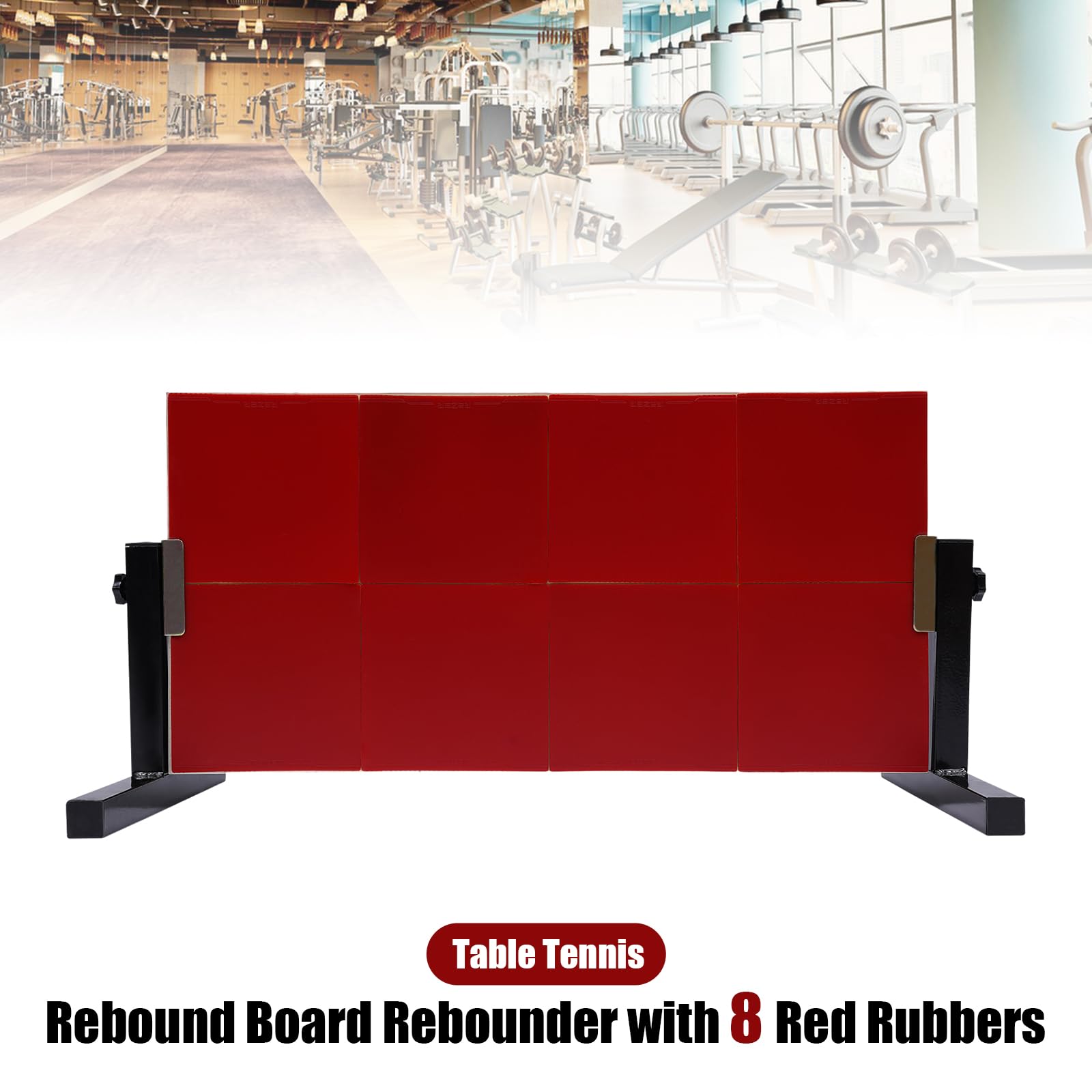 Mur de rebond de tennis de table avec 8 blocs en caoutchouc - Angle réglable à 360° - Stable - Entraîneur de tennis de table - Rebond pour auto-entraînement en intérieur et extérieur - Pour la