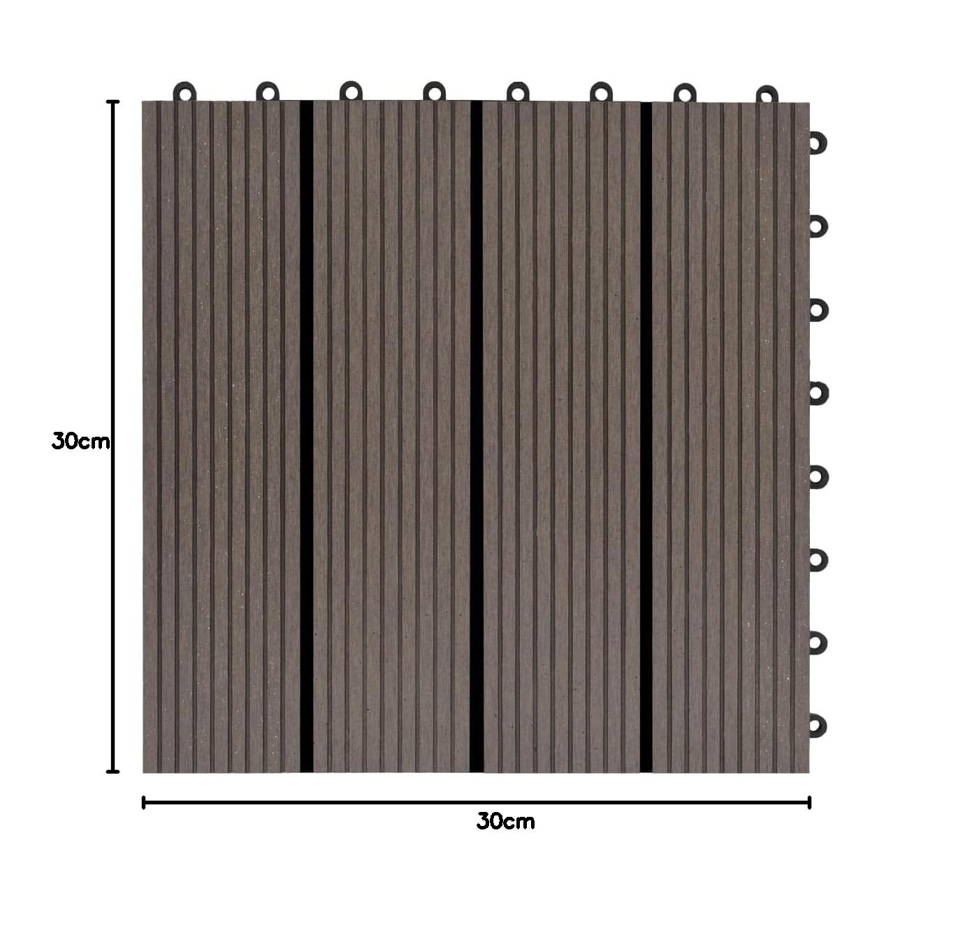 vidaXL 11 Piastrelle per Terrazza WPC Marrone Scuro Pavimento Patio