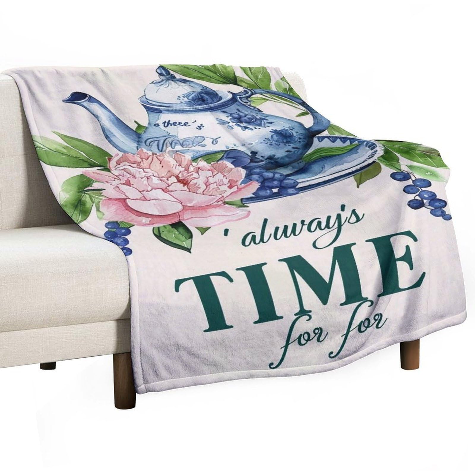 YHGSREUOH Tea-Always-Time_04 Flannel Blankets Fleece Soft Throw Lightweight Plush Gifts for Couch, Bed, Cozy Sofa Plush, Chair, Lovers 32x48inch(80x120cm)