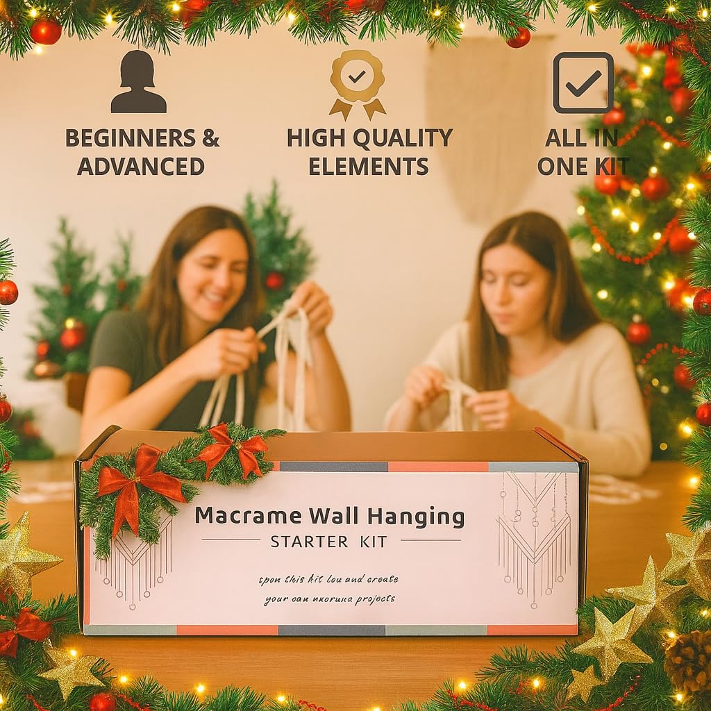 MIGO Creates DIY Macrame Kit for Beginners with 9 Macrame Projects Ebook, 115 Pcs Macrame Supplies & 220yd Cotton Yarn | Create Unique Bohemian Decor Craft Projects! Perfect DIY Crafts for Adults!