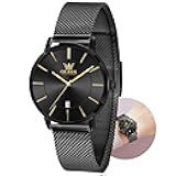 Watch Women Mesh Watches for Women with Date Analog Quartz Ladies Watches Classic Dress Womens Wristwatch Waterproof （Blue/Black/White Face）