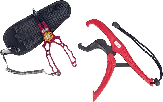 Fishing Pliers with Floating Lip Grip,Aluminum Fishing Pliers, Stainless Steel Hook Removers Pliers, Multi-Function Fishing Tools