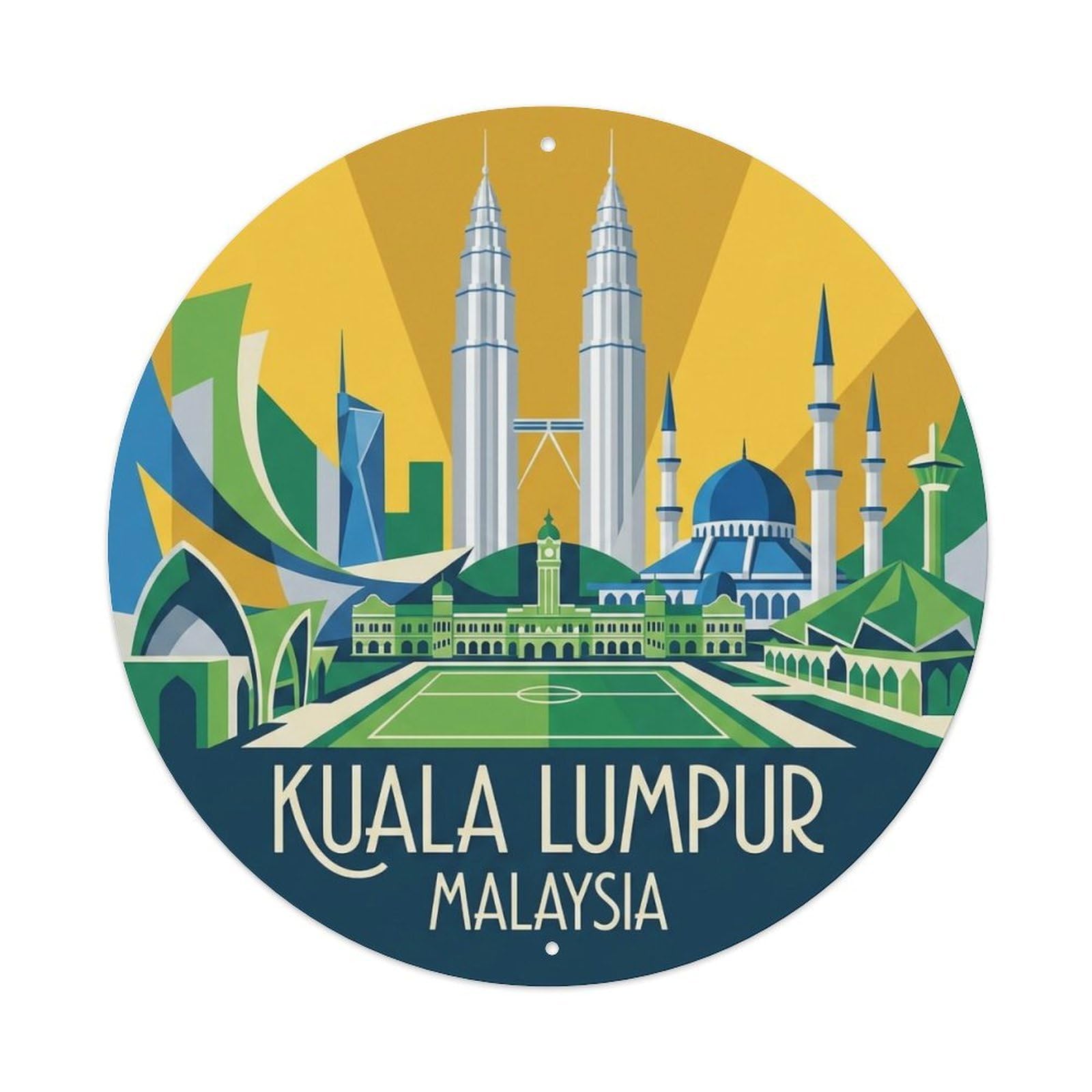 Vintage Travel Malaysia Kuala Lumpur Metal Tin Sign