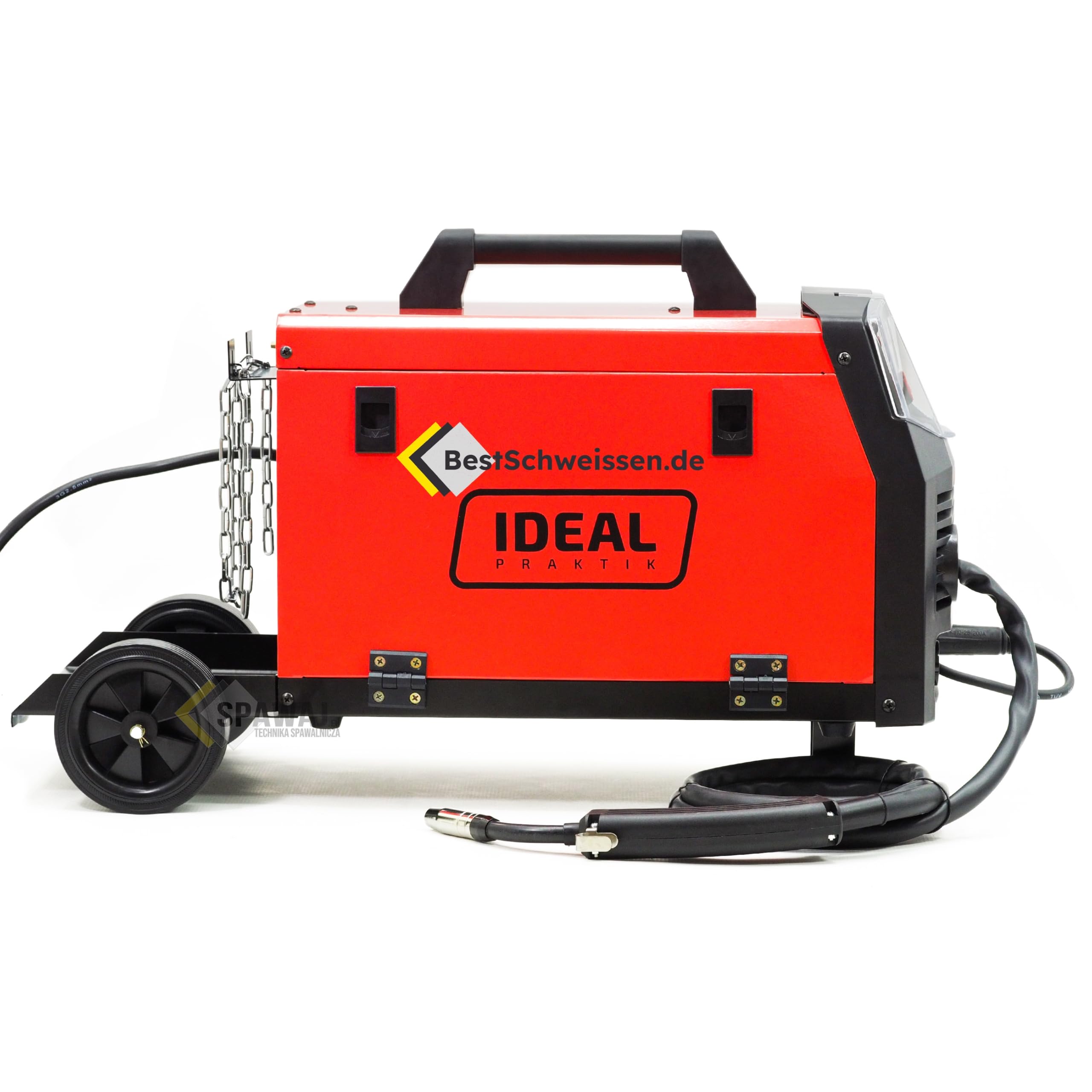 MIG MAG Schweißgerät Inverter 230V 200A, Schweißdraht 0,8mm 5kg, Gasflasche Ar/CO2, Schweißmagnet Set & Schweißschutzspray - Bestschweissen.de Ideal Praktik MIG 200