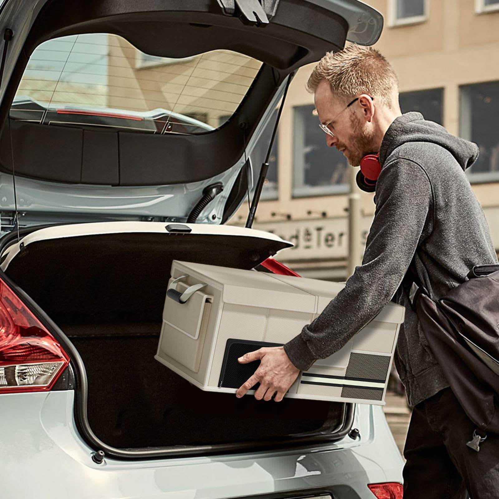 Caja de almacenamiento plegable para maletero, caja de almacenamiento para el maletero del coche, organizador de tela Oxford de gran capacidad, 60 l, multiusos, para viajes, pesca, pícnic
