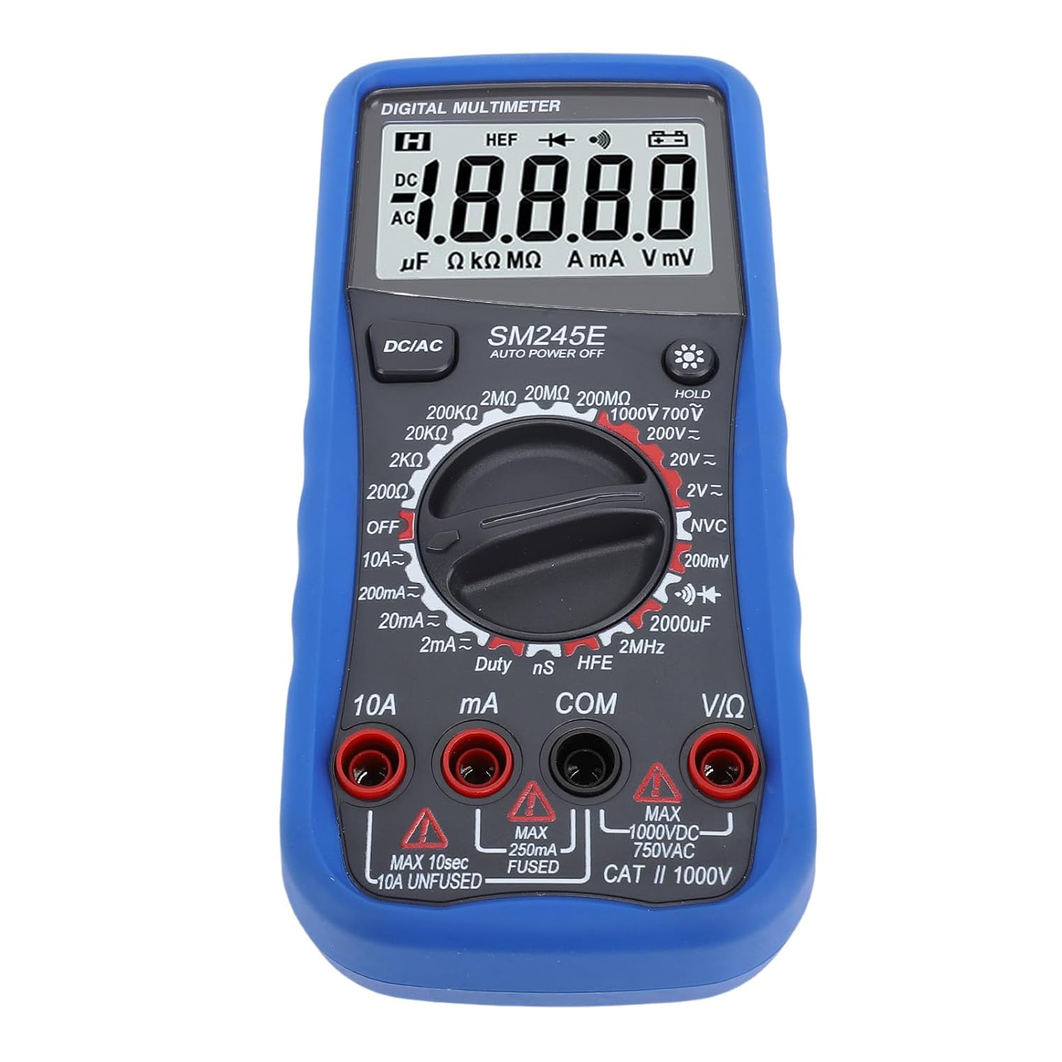 Digital Multimeter with Backlit LCD Screen, Voltage Current Resistor Capacitance Tester for Electricians and Handcraft Enthusiasts, Non Contacting AC Voltage Detection, Ohm Volt