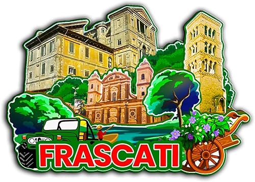 Frascati Lazio Italia imán de nevera de madera 3D monumentos de viaje coleccionables recuerdos decoración hecha a mano -2468