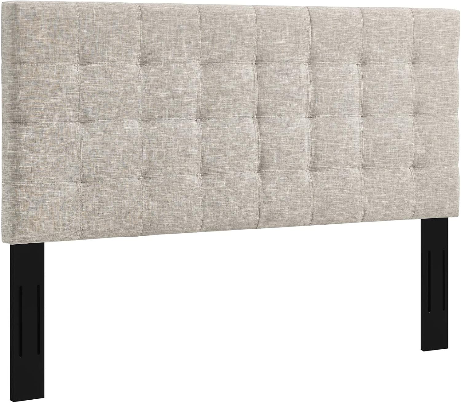 Modway Paisley Upholstered Tufted Linen Fabric King and California King Headboard Size in Beige