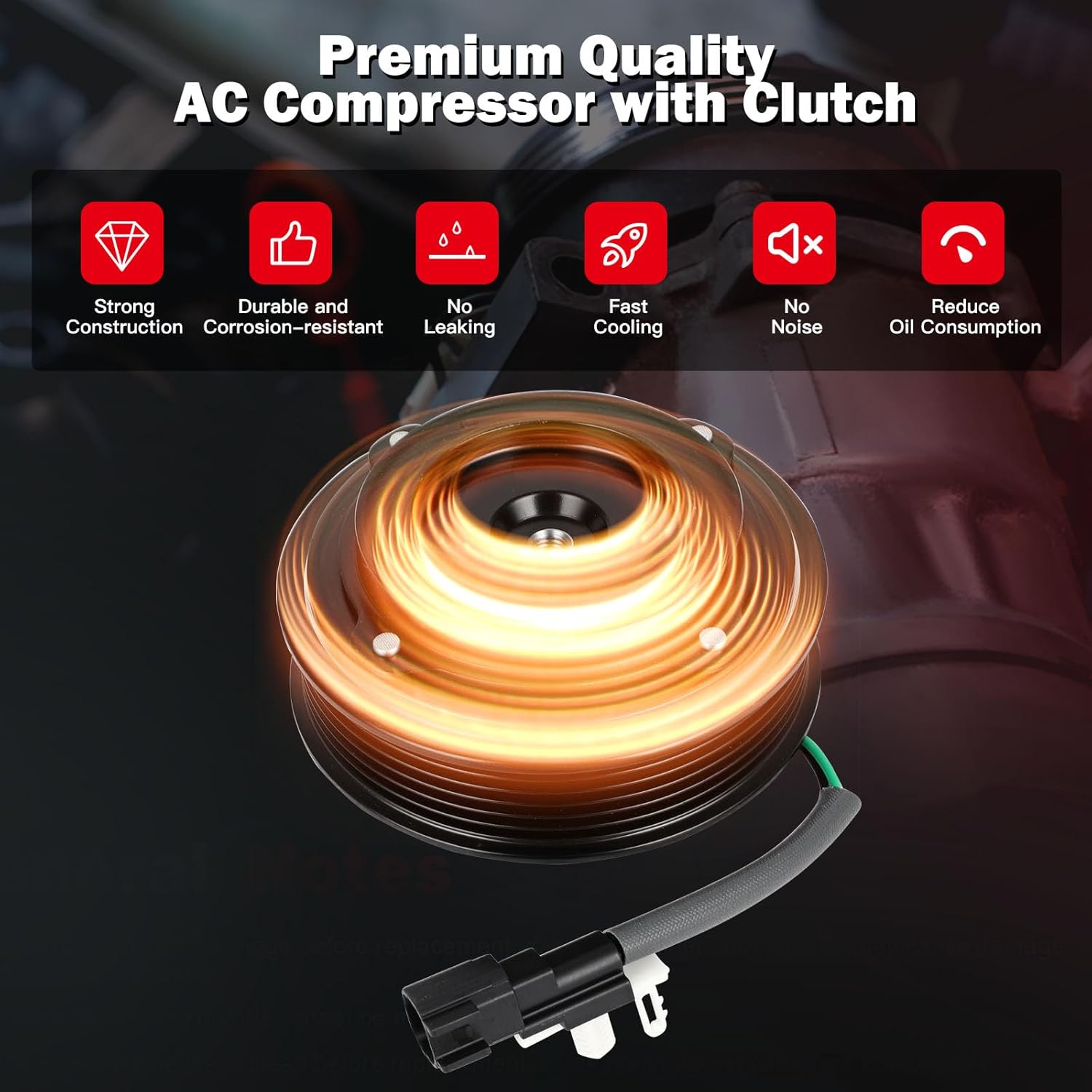 cciyu AC Clutch Fit for Ford Explorer 3.5L 2011-2019 Fit for Ford Police Interceptor Utility 3.7L 2013-2015 Replaces AC Compressor Clutch for Car 6 Grooves