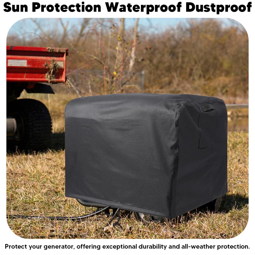 Generator Abdeckung, 600D-Oxford Generatorabdeckung Reißfest Wasserdicht Anti-UV Staubdicht Winterfest, Schutzhülle für meisten Generatoren (66x50x50cm)