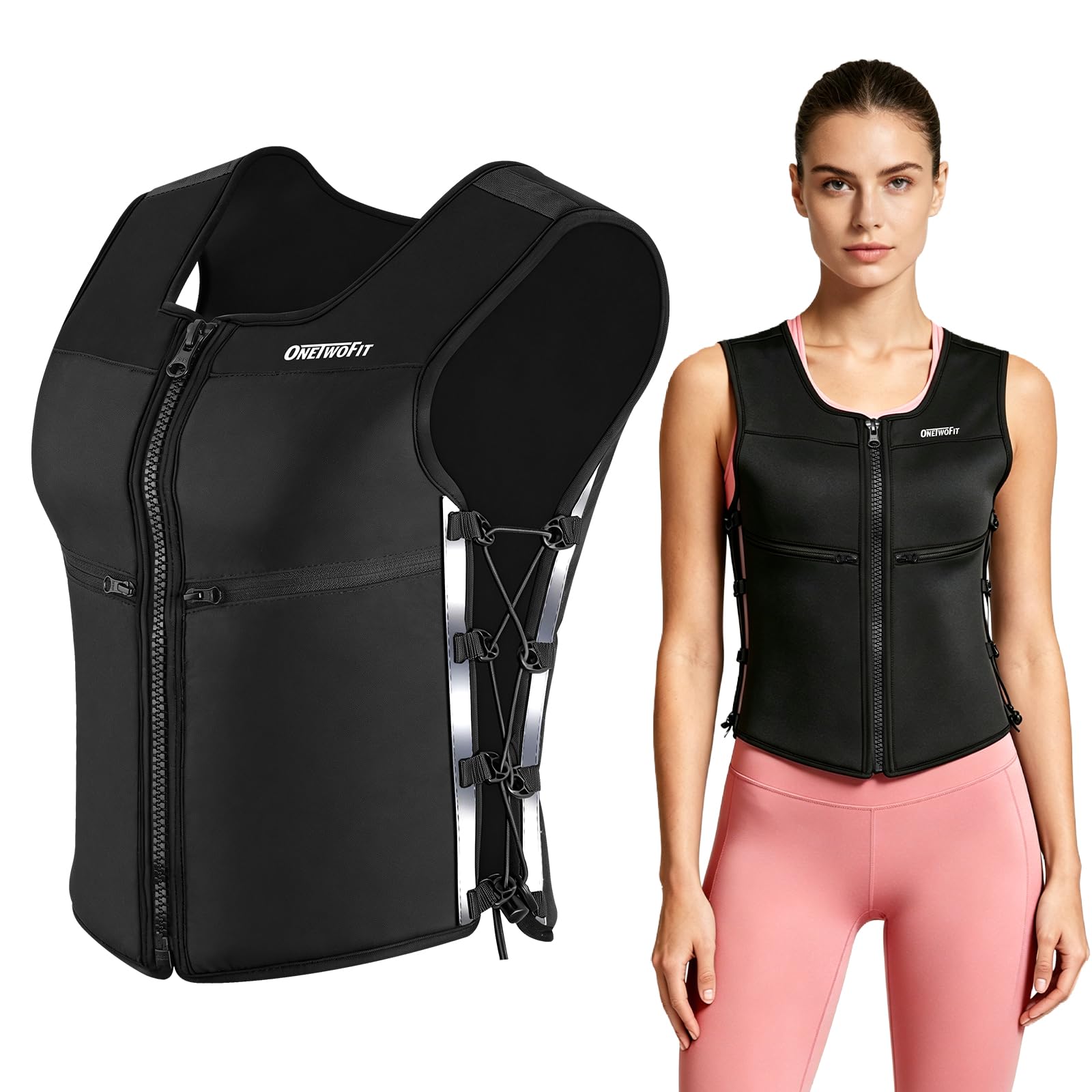 ONETWOFIT Verstellbare Gewichtsweste für Damen 5/8 kg Silikongewichte