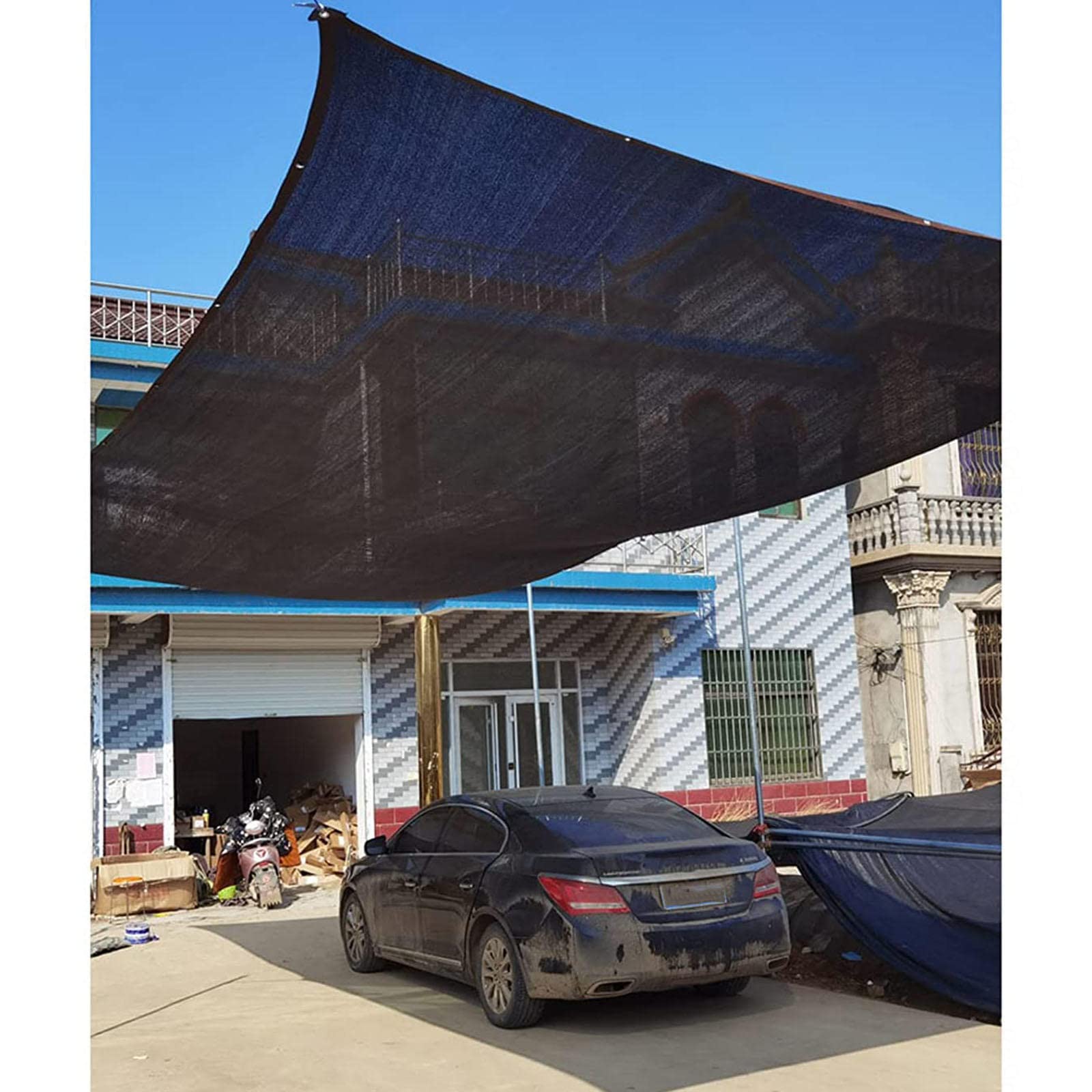 Red de exterior resistente a los rayos UV para invernaderos y patios, 60 % de bloqueador solar, 2 x 10 m, tela de malla negra, perfecta para protección de plantas y sombra de jardín