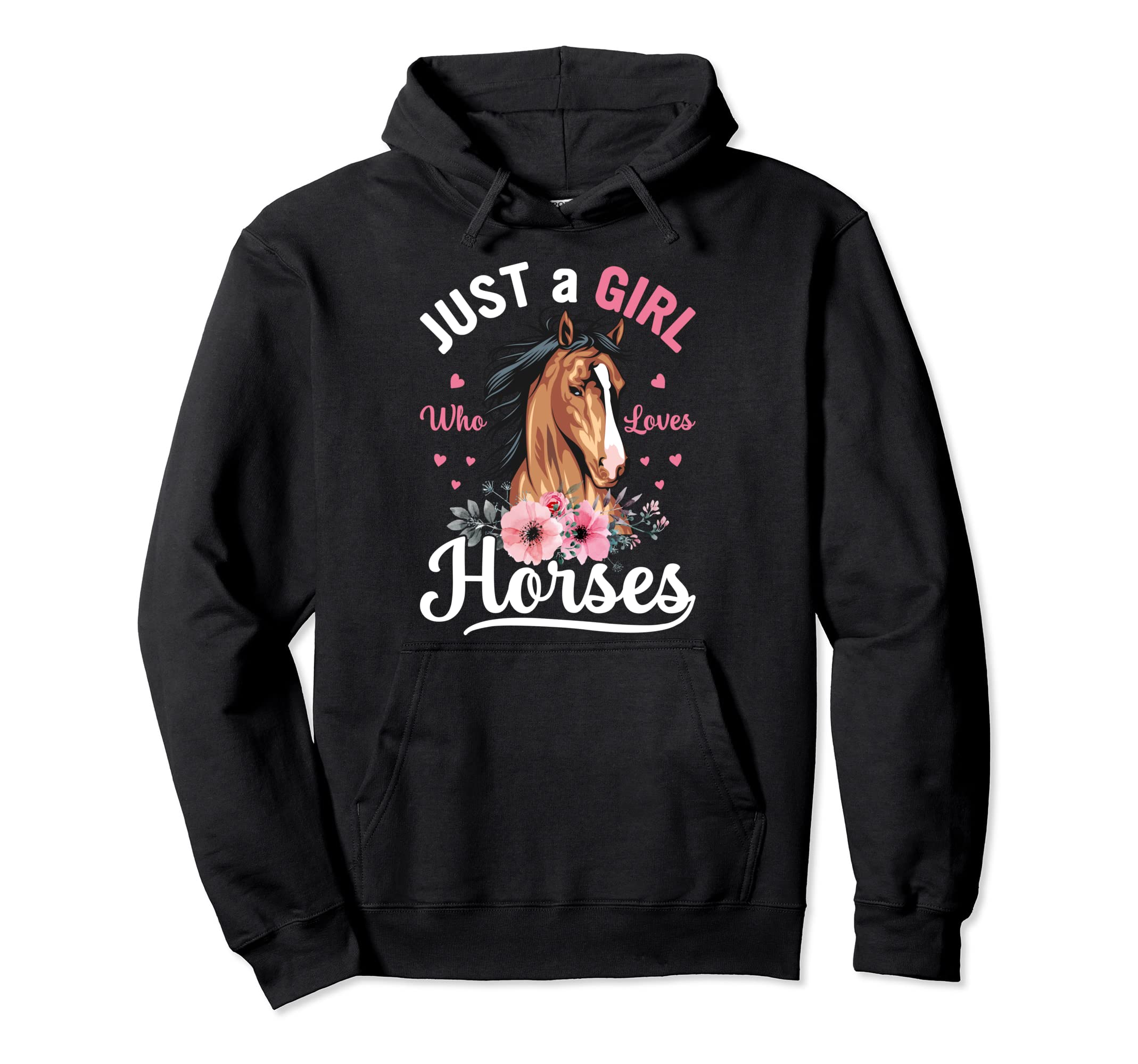 POSH POPULIJust A Girl Who Loves Horses Vintage Horse Women Girls Pullover Hoodie