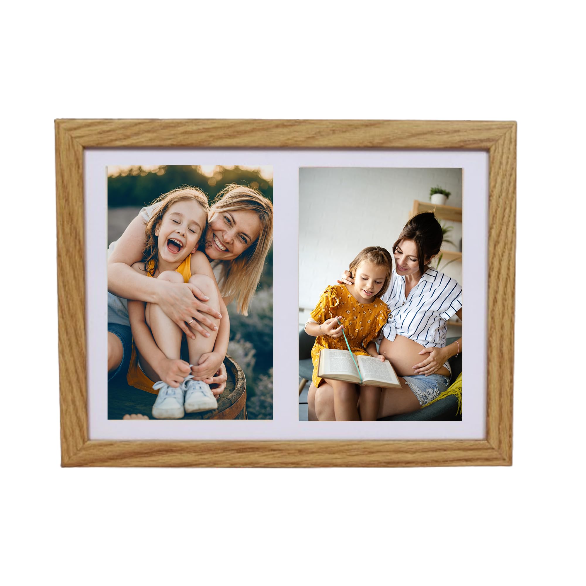 Cornice Portafoto Per Collage Scolastico 30,5x40,6 Cm - 12 Aperture 6,3x8,9 + 1 Centrale 12,7x17,8 - Per Foto Bambini Da K-12, Confezione 2 Pezzi