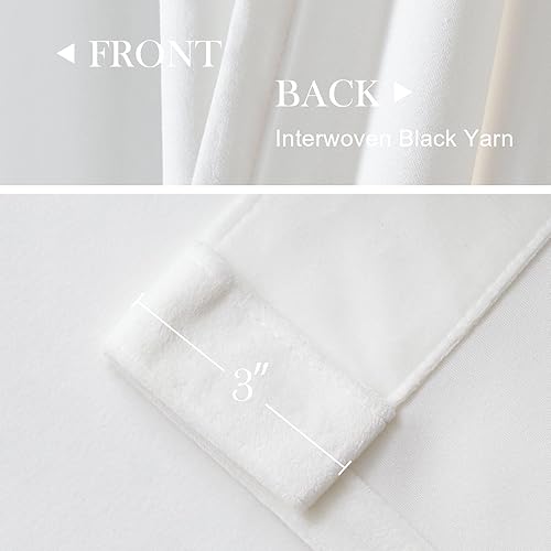 Miniatura 4 de Lazzzy Cortinas de terciopelo blanco de 90 pulgadas de largo para sala de estar, dormitorio, filtrado de luz, aislamiento térmico, cortinas de