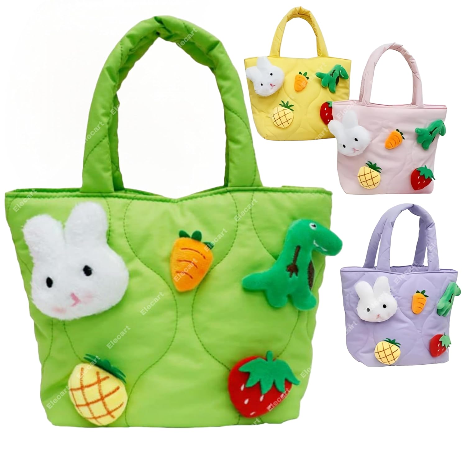 Elecart Capybara Cartoon Tote Bag for Girls – Kawaii Handbag for Travel, Baby Items, Makeup & Lunch | Cute Cloud Shape Fashion Shoulder Bag – Multi-Purpose, Washable & Durable