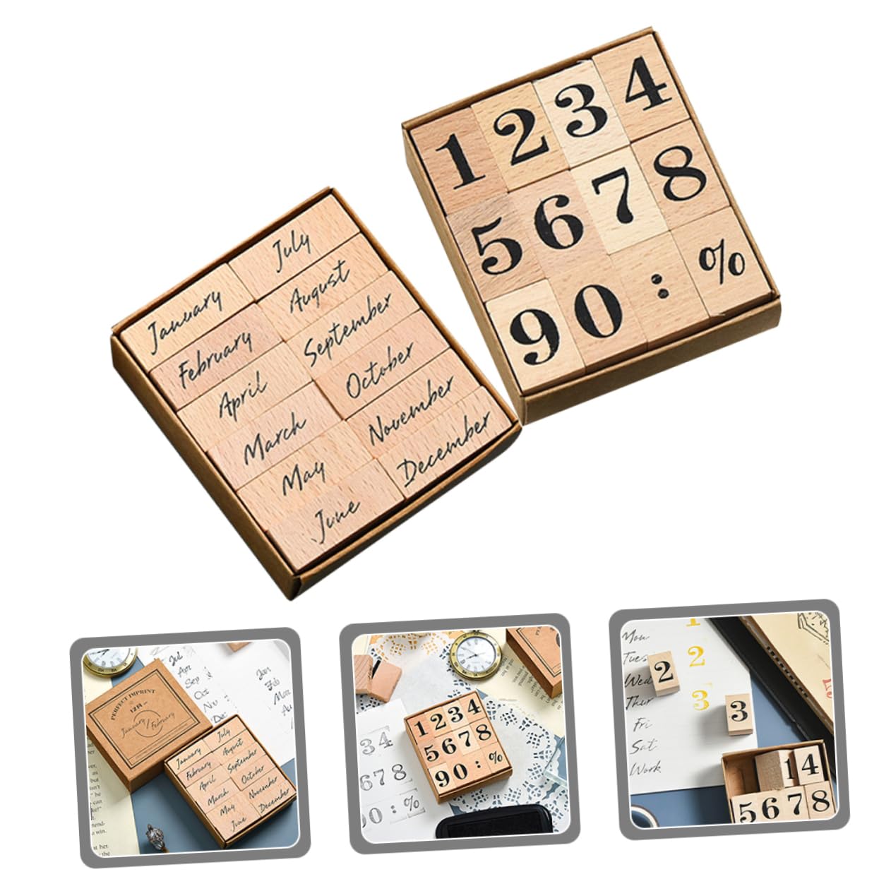 HOMSFOU 5 Sätze Hölzernes Siegel Selbst Pads Herstellung Stempeln Journaling Name Briefmarken Selber Machen Handwerk Briefmarken Sammelalbumstempel Holzstempel Stück * 5